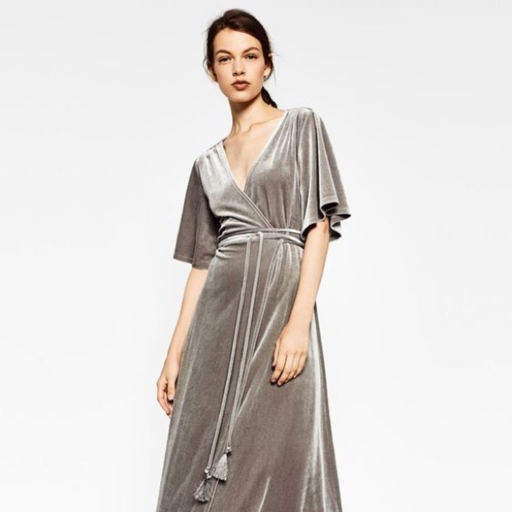 Zara | Crossover Velvet Dress